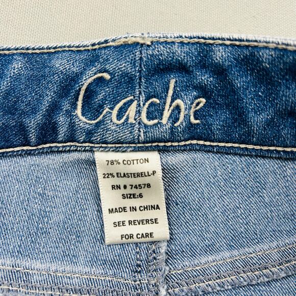 Y2K Cache Jeans All Over Rhinestone Studded Bling Vintage Denim Cropped Capri 6 - Picture 7 of 9